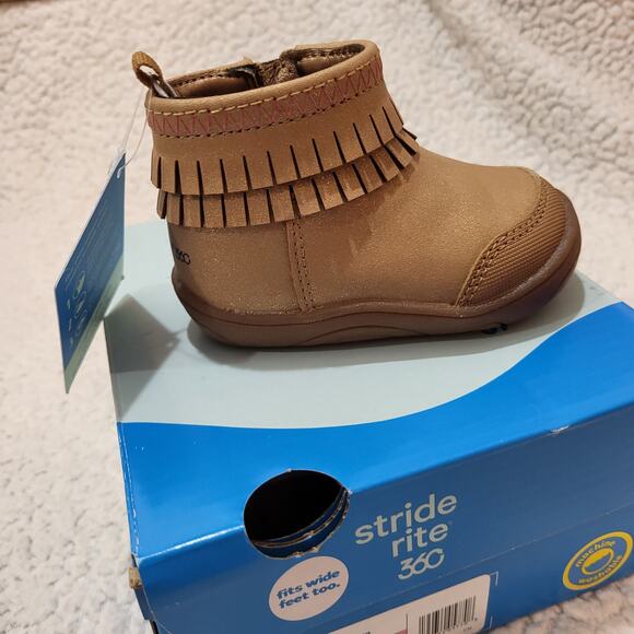 NEW Stride Rite 360 Toddler Girl's Bianca Brown Boot SIZE 3 Infant - Picture 1 of 5